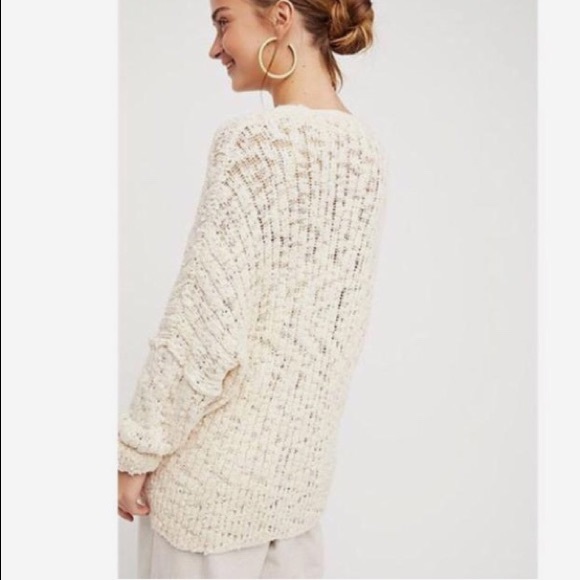 FREE PEOPLE Chunky Knit Oversized SWEATER Cardigan - Picture 4 of 8